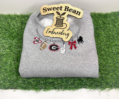 Team Spirit Charm Necklace Sweatshirt
