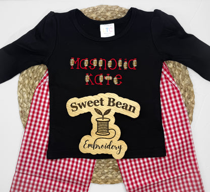 Football Name Embroidered Shirt, Dress, or Bubble