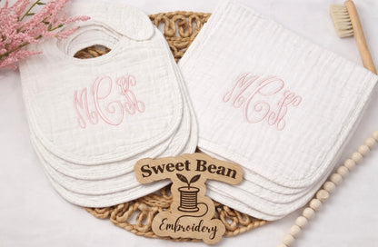 Muslin Bib and Burp Cloth Set