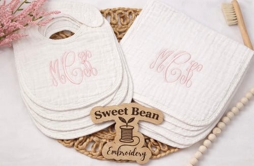 Muslin Bib and Burp Cloth Set