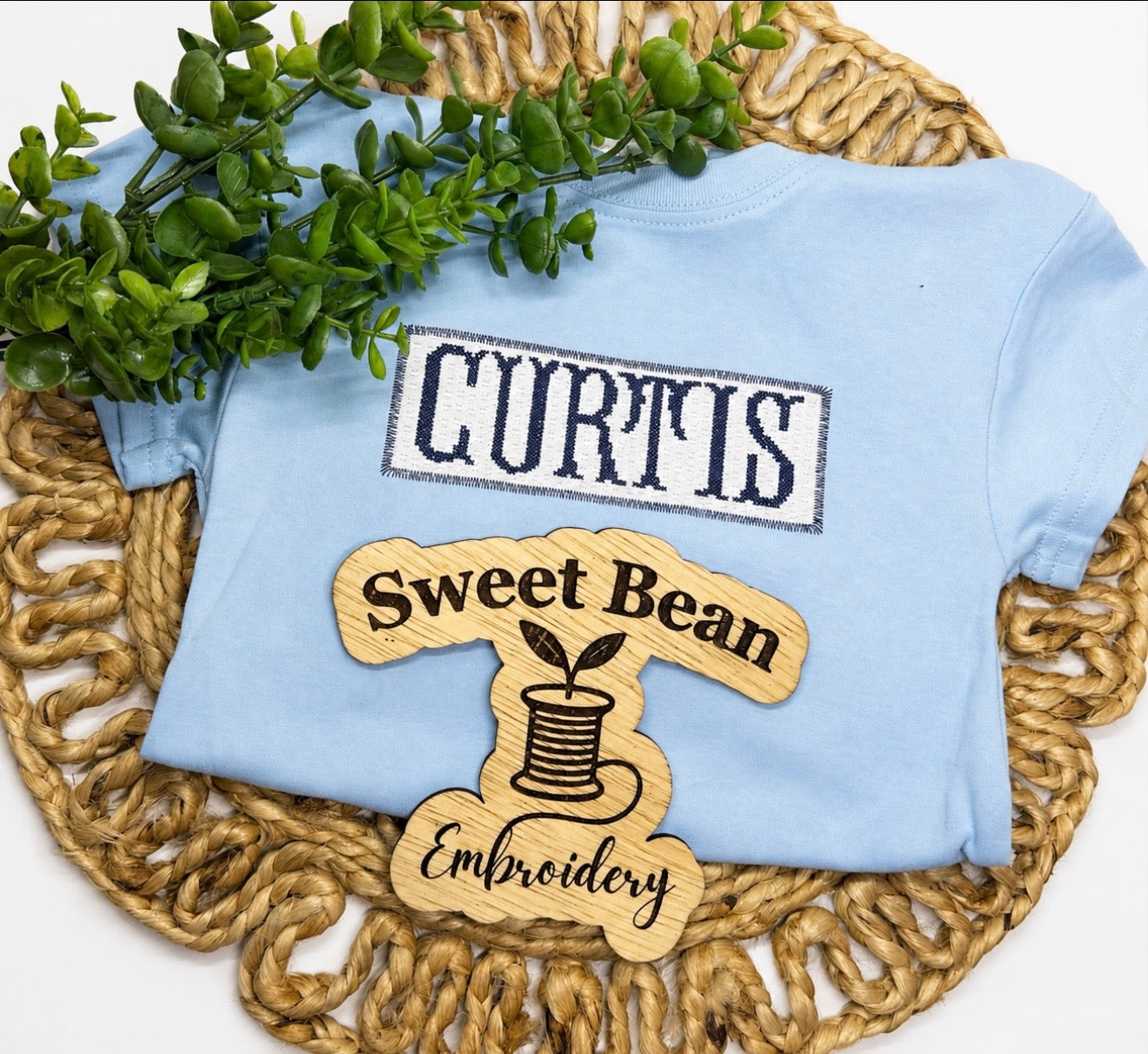 Faux Smock Nameplate Embroidered Shirt, Dress, or Bubble