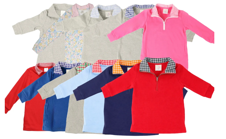 Custom Embroidered Gingham Accent Personalized Pullover or Vest
