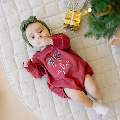 PREORDER - Casual Christmas Solid Sweatshirt Romper
